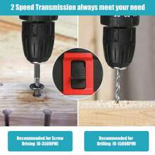 21V Cordless Drill Driver, Electric Screwdriver, 32 N.M Cordless Brushless Impact Drill Driver, Equipped With Work Light, With 2 Lithium Batteries