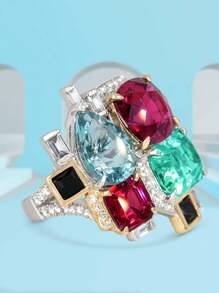 1 PC Gorgeous Cubic Zirconia Ring For Women For Valentine's Day Gift Wedding Anniversary Party Jewelry,Mom,Mother,Mother's Day,Gift - 1# - View 10