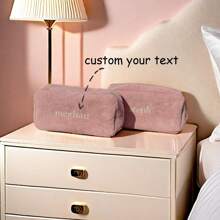 Simple Embroidered Corduroy Handbag, Large Capacity Cosmetic Bag, Women Travel Organizer Pouch