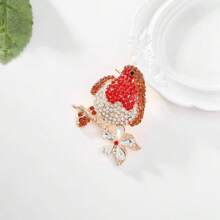 1pc Fashionable & Exquisite Rhinestone Bird Pin, Floral Pearl Brooch, High-End Elegant Accessory - Various Brooches - View 6
