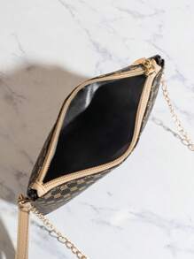 1 款波尔卡圆点花 PU 简约手拿包配金属链单肩包、零钱包，适合女性、女孩、晚宴、派对、购物、日常通勤、夏季旅行、度假等场合。 - 咖啡 - 查看 4