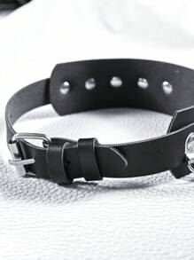 1PC Punk Gothic Necklace Dark Metal Decoration Y2K Necklace Body Harness Accessories - Black - View 4