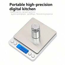 1 kleiner edelstahlener digitaler Küchenwaage, 3 kg multifunktionale Taschenwaage, Mini Lebensmittelwaage, hinterleuchtetes LCD-Display professionelle elektronische Schmuckwaage, Tara- und PC-Funktion, geeignet für Heim-Kochwaage, Reise, Lebensmittel, Küchenutensilien, Backwerkzeuge, Gewichtsmanagement, Edelstahl (ohne Batterien)