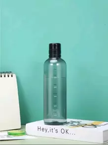 1PC 500ml Clear Plastic Water Bottle, Time Marked Non-Slip Lid And Lid, Portable Water Bottle, Reusable Water Bottle, Suitable For Drinks, Juices, Sodas, As A Gift For Travel, Sports, Student Mountain Biking, Gym, Outdoor