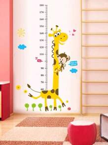 1pc Animal Growth Chart Sticker, Nursery Kids Room Decor Baby Height Measurement Wall Ruler, Cartoon Animal Wall Sticker - Multicolor - View 7