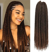 10/14/18/24/30inch Crochet Box Braids Hair Pre Looped Goddess Box Braids Crochet Braiding Hair 1/5/7 Packs Crochet Box Braids 3x Box Braids Crochet Hair, T30