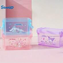 Sanrio 3 Sanrio Kuromi Three-Layer Stacked Storage Boxes, Waterproof Plastic Rectangular Storage Boxes, Suitable For Desktop Cosmetics, And Miscellaneous Items Home Bathroom Decor Fall Decor Makeup Organizer Back To School