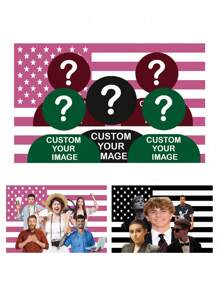 1pc Custom American Flag 2-5 Pictures With Photos And Text, For Birthday, Wedding, Halloween, Christmas, Party, Father's/Mother's Day, Home Decor, Bedroom Aesthetics, Wall Art Lightweight Custom For Graduation, For Weddings, For Housewarming Tea Room, Bedroom, Living Room, Custom Tapestry, Custom Tapestry For Anniversaries, For Graduation, For Housewarming, For Weddings, For Birthdays Sofa, Bed, Car, Tea Room, Bedroom, Living Room, Outdoor Living,Customized Flags,Warm Ambience - Multicolor - View 23