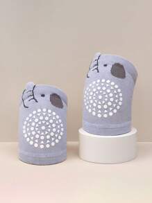 1/3/5 Pairs Of Kids' Knee Pads, Unisex, Cartoon Dinosaur, Elephant, And Chick Patterns, Non-Slip Dots, Perfect For Crawling Practice, Holiday Gift - Multicolor - View 8