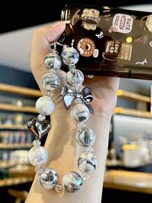 1 móc khóa hình trái tim nhiều màu sắc sáng tạo, ốp điện thoại di động nơ thanh lịch phụ kiện tự làm, mặt dây chuyền nữ tính - Nhiều màu - Xem 8