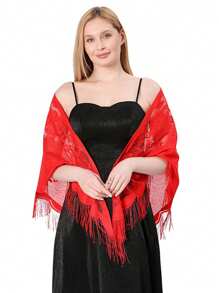 1pc Women Solid Color Crochet Lace Flower Triangular Scarf, Fashion Versatile Shawl, Breathable Sunscreen Headwrap For Dress - Flower Triangle Scarf - View 15