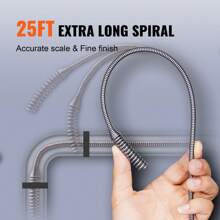 Drain Auger 25Ft, Plumbing Snake With Drill Attachment And Auto Feed, Plumbers Snake Drain Clog Remover For Kitchen Bathroom Shower Sink With Protective Hose And Gloves - Drain Auger 25Ft, Drill Attachment, Protective Hose, Gloves - 查看 3