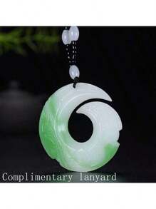 1 Natural Jade Amulet Necklace Pendant, Gemstone Necklace, Jade Jewelry In Various Colors To Choose From, Handmade Unique Necklace, Gift For Family, Holiday Gift.(Complimentary: Lanyard, Gift Box)
