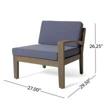 MERAX Grenada Sectional Sofa Set | 5-Piece 3-Seater | Includes Coffee Table And Ottoman | Acacia Wood Frame | Water-Resistant Cushions | L Shape Sectional Sofa - Stylish & Comfortable Design Compatible With Living Room DécorTeak And Red/Teak+ Beige/Blue/Grey, Finish