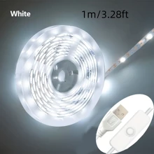 3.28-49.21英尺 USB灯带，5V白光/暖白光LED灯，按钮控制，柔性USB灯带，带背胶，电视背光灯，家居装饰照明，适用于电视背光、卧室、橱柜、派对DIY照明装饰 - 白光 - 查看 10