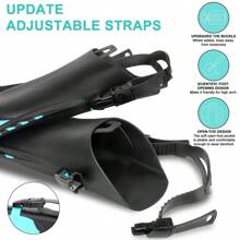 Snorkel Fins Swimming Flippers Adjustable Buckles Short Silicone Scuba Diving Shoes Open Heel Travel Size Adult Men Women - Multicolor - View 5