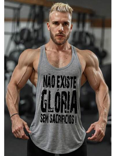 Regata Cavada Masculina Musculação Mescla Gloria