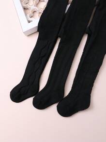 3 双女童纯色印花紧身裤、打底裤，适合年轻女孩的日常休闲穿着 - 彩色 - 查看 8