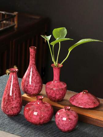 1pc Modern Minimalist Crackle Glaze Ceramic Vase, Dry Flower Decor Ornament, Creative Home Decor For Living Room, Office, Bookshelf, Desk, Bedroom, Vase For Dry Flowers (Flowers Not Included) Gifts Birthday Graduation Back To School Room Decor School Supplies Flower Vase Glass Vase