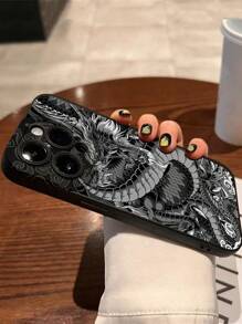 1pc New Dragon Eye Skin Shockproof TPU Phone Case Compatible With Iphone 14/14Pro Max, 13/13Pro Max, Galaxy S25 Series, Honor X6A, X7B, X8B, 13C, Note 13 Waterproof Anti-Fall Scratch Resistant - Black - View 5