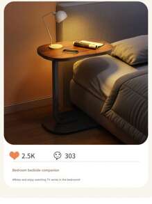 Super life Modern Simple Round Side Table With C-Shaped Frame, Small Coffee Decorative Table For Small Space In Living Room Bedroom - Rectangular Desktop - View 5
