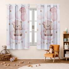 2.00x1.50 Children's Curtain - Soft And Elegant Decoration For Baby, Boy And Girl's Room - Army Green - View 2