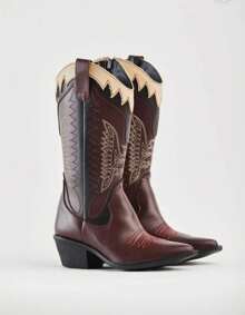 bota vaquera para dama casual - vino - Ver 1