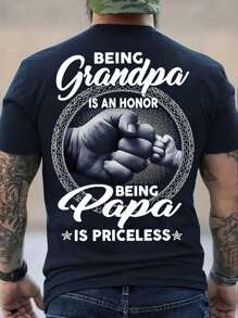 Men's Print T-Shirt - Polyester, Round Neck, Short Sleeve, Geometric Pattern, Machine Washable, T Shirt - Multicolor - View 1