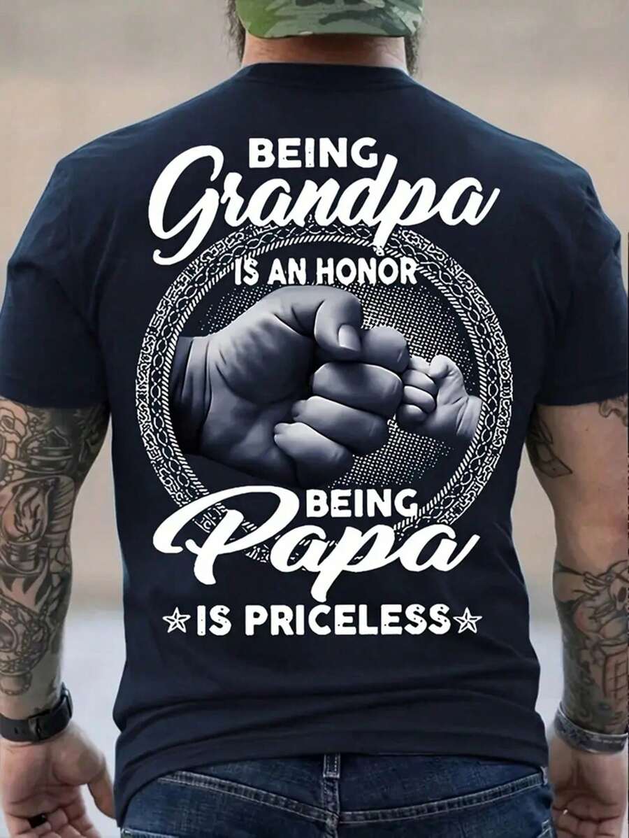 Men's Print T-Shirt - Polyester, Round Neck, Short Sleeve, Geometric Pattern, Machine Washable, T Shirt - Multicolor - View 1