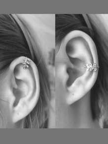 4 Stücke Ohrklemmen Ohrringe für Frauen, silbrig-goldene Ohrklemmen ohne Piercing, hypoallergen, Clip-On Knorpel Ohrringe, Muschel Ohrringe, Ohrklemmen Kette - Ohrclip - Übersicht 7