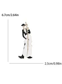 Fashion Cello Musician Enamel Brooch, Golden Color Violin Music Artist Lapel Pin Jacket Coat Dress Bridal Corsage Accessories, Theme Party Festival Gift For Men And Women - Multicolor - View 5