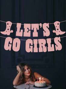 1 Set Let's Go Glitter Banner - Silver, 5 Ft. | Bachelorette Party Decorations, Cowgirl Birthday, Last Rodeo Backdrop, Nashville, Cow Rodeo Theme