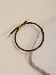 1 件可调节金属线编织手链，配经典八角形带扣，防水不锈钢多功能腕带