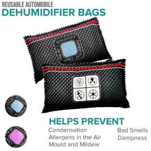 NetHong 1Pcs Car Home Dehumidifier Large Dry Bag Moisture Killer Absorber Pad Reusable(With 1Pcs ANTI-SLIP MAT) - Black - View 3