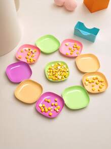 1 Set (10 piezas de color aleatorio) Cuencos de plástico de color caramelo como regalo para amantes de gatos/perros y mamás de gatos/perros. Cuencos de comida para amantes de gatos/perros y mamás de gatos/perros, pequeños artículos para alimentación de mascotas.