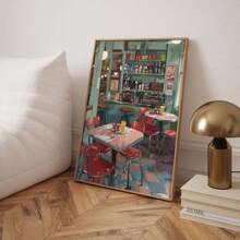 1PC Vintage American Dinner Canvas Art Print - Retro Luce's Diner Poster, Perfect For Bedroom, Living Room & Office Decor, Ideal Gift For Home And Dorm,Frameless
