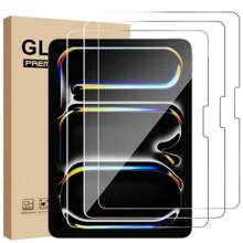 Paquete de 3 protectores de pantalla HD anti-arañazos compatibles con iPad 5/6/7/8/9th 10.2/10.5 Air 1/2/3/4/5 10.9 10th Generation Mini 1 2 3 4 5 6 Pro 11 1st 2nd 3rd 9.7 Pro 12.9 2015-2024, película de vidrio templado compatible con la serie iPad - regalo claro para cumpleaños, familia, amigos, accesorios para iPad
