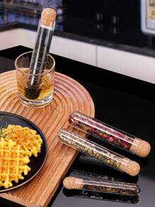 1pc/4pcs/6pcs/8pcs Transparent Glass Tea Infuser Creative Test Tube Tea Strainer