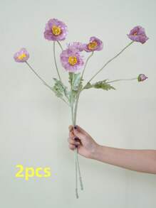 1 Stück, 58 cm, künstliche Mohnblume mit 3 Blüten und 1 Knospe, Stil biegsam, geeignet für DIY Innenraumdekoration Zuhause, Vasenbepflanzung, Hochzeit, Party, Frühjahrs-Bestseller, Gartendekoration, Outdoor Pflanze, Gärtnerei, Künstliche Blumen - Verschiedenfarbig - Übersicht 16