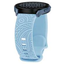 Flower Engraved Bands Compatible With Samsung Galaxy Watch 7/ FE/ 6/5/ 4/ Active 2 40mm 44mm/ 5 Pro 45mm/ Watch 6/4 Classic 43mm 47mm 42mm 46mm,20mm Cute Flower Soft Silicone Sport Strap Replacement Watch Bands For Women - Watch4/5/6/7-20mm - View 12