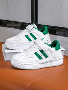 Unisex Children White Casual Sneakers, Students Sports Shoes, , Non-Slip Outdoor Activity Trainers, Suitable For Four Seasons - Green - View 8