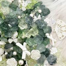 磨砂春风绿混孔设计，自制奶油凝胶架，偶像拍摄道具，带孔装饰挂件，奶油凝胶周边材料，优质精致闪亮自制奶油凝胶手机壳，古董冰箱橡胶发夹饰品树脂配件 - 彩色 - 查看 11