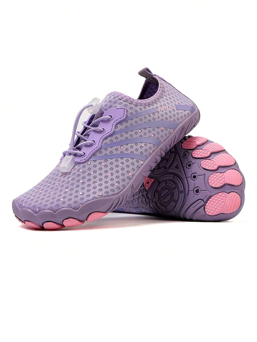 1 Pair New Design Rubber Sole Five-Toe Decorative Girl Outdoor Beach Swimming Yoga Shoes - Purple - View 1