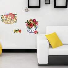 Flower Select-2A Wall Decals Stickers Appliques - Vinyl - 13x23.5 Inches - Easy Peel-And-Stick For Smooth Surfaces - Ideal For Living Rooms, Bedrooms, Hallways - Removable