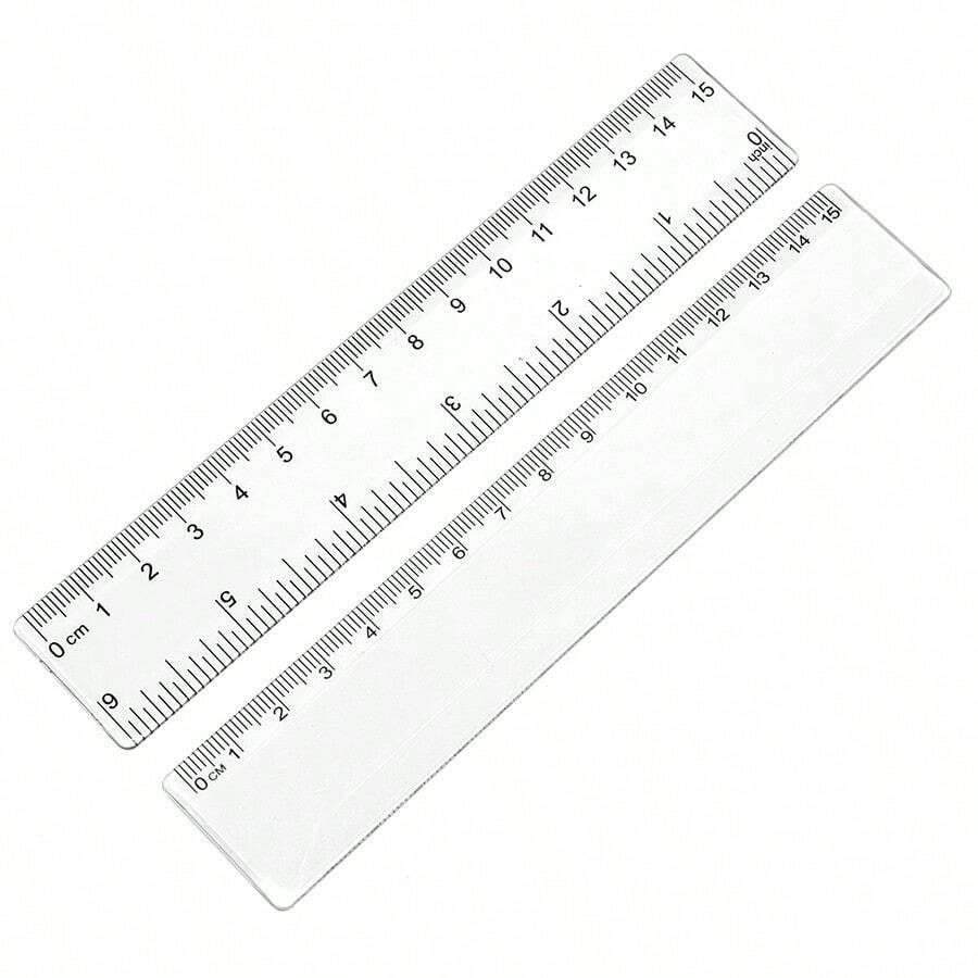 10pcs 15cm Plastic Ruler, Transparent Student Measurement Tool