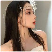 复古手工水滴流苏头饰，波西米亚风格万圣节发饰 - 銀色 - 查看 6