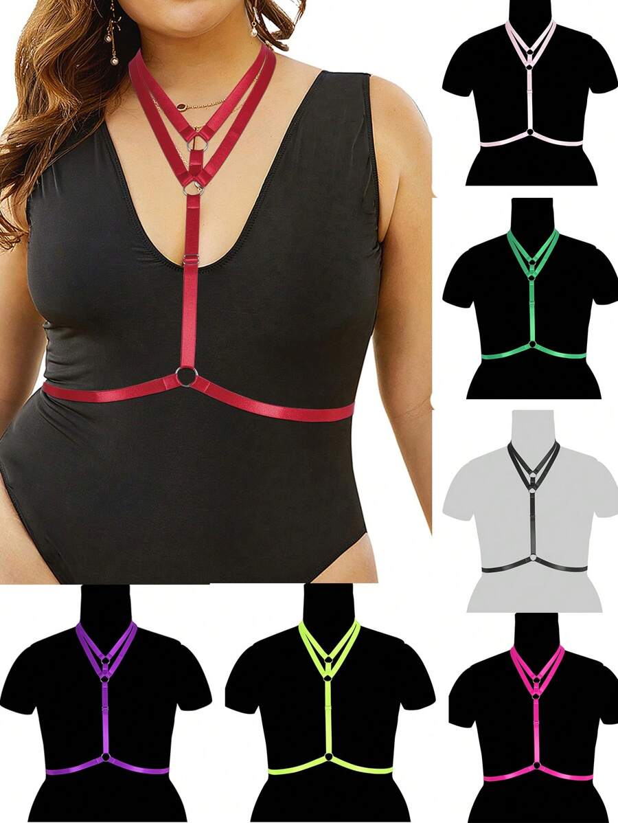 Body Harness For Women Bra Goth Plus Size Punk Chest Strap Belt Festival Rave Lingerie - Multicolor - View 1