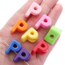 10pcs Letter 3D Beads -Random Color Mixing Of Number Beads, English Letter Beads- Used For Jewelry Creative DIY Make, Such As Bag Chains, Waist Chains,Phone Chains Accessories