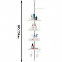 Trintion 4 Tier Adjustable Telescopic Shelf Bathroom Organiser Corner Rack Shower Shelf Caddy Holder 100cm - 260cm - Variant1 - View 3
