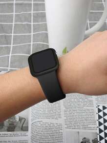 St.siabe 3-In-1 Includes A Wristband, Case, And Film For Women And Men. I Fashion Classic Monochrome Silicone Watch Bring Compatible With Apple Watch Band 38mm 40mm 41mm 45mm 44mm 42mm 49mm Belt, Soft, Comfortable, And Breathable Replacement Strap With Apple Watch Ultra Series 9/SE/8/7/6/5/4/3/2/1 Bracelet Accessories